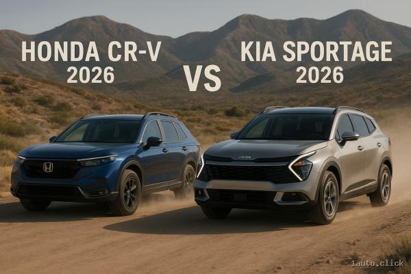Kia Sportage 2026 vs Honda CR-V - recenzie și îmbunătățiri pentru crossovere de familie